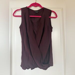 Theory Deep Burgundy Sleeveless Blouse
